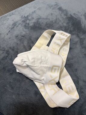 White Jockstrap with Branded Elastic Crossing Waistband